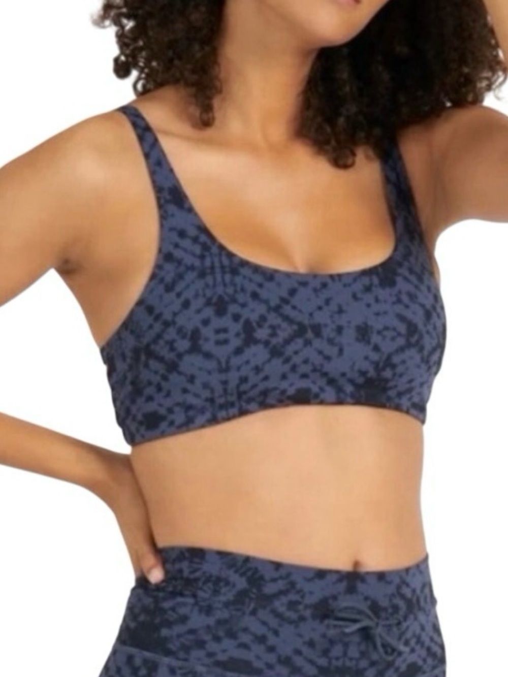 Vuori Navy Patterned Scoop Sports Bra